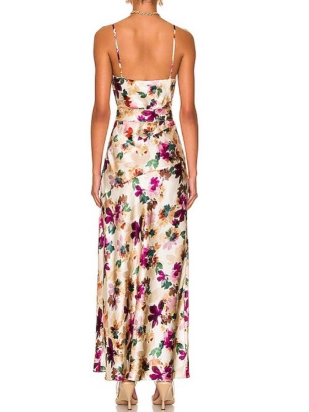 Nicholas floral nahara lark belted slip maxi dress silk cowl neck US SZ 8 EUC - Picture 2 of 13